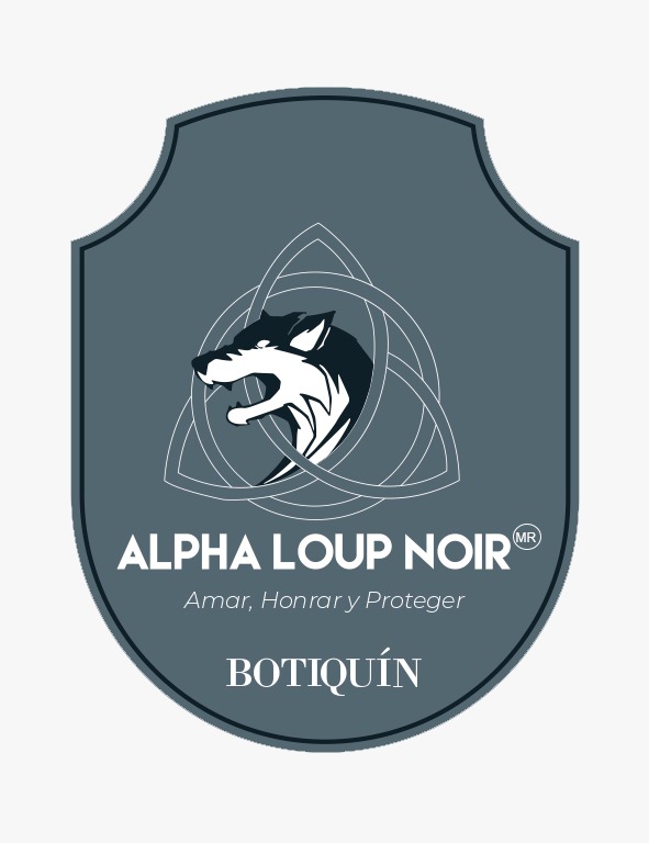 logotipo alpha loup noir sobre escudo